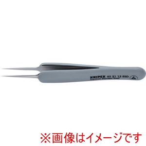クニペックスツールズ KNIPEX クニペックス 9221-13ESD ラバーハンドル付き精密ピンセット 先極細 112ММ