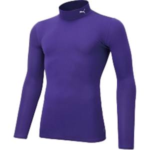 プーマ PUMA プーマ コンプレッション モックネック LS シャツ M プリズムバイオレット ホワイト 656331