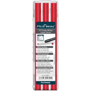 ピカマーカー Pica Marker ピカマーカー 6031 建築用線引きシャープペンシル用替芯 12本入り 赤