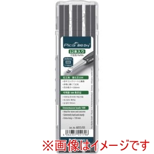 ピカマーカー Pica Marker ピカマーカー 605503 建築用シャープペンシル BIG Dry 用替芯 12本入り 黒10H 日本語パッケージ 