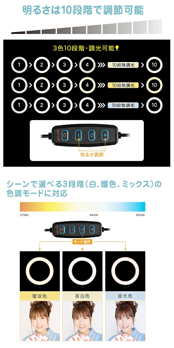  グリーンハウス GreenHouse グリーンハウス GH-CSL80B-BK スマホ用USBリングライト 80球 直径22cm