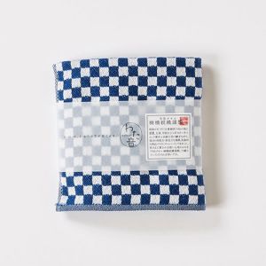 楠橋紋織 楠橋紋織 くすばしタオル わた音 しゅす織り ハンカチタオル 25cm×25cm ネイビー 1-61157-86-KON