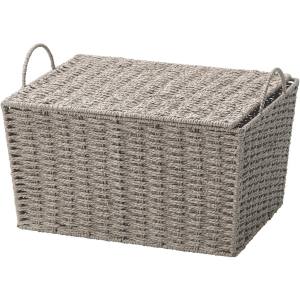 ちどり産業 ちどり産業 カラーペーパー 蓋付 グレー 取っ手付き 収納 ボックス カゴ CH-412GY