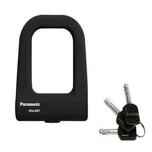 パナソニック Panasonic パナソニック NSAJ087-B ディンプルキー採用 ミニ U型ロック ブラック Panasonic