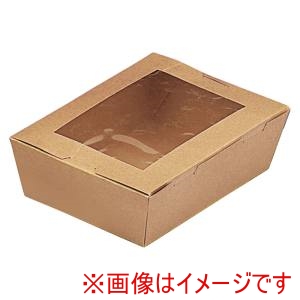 水野産業 水野産業 窓付き ランチボックス クラフト L 50入 03123