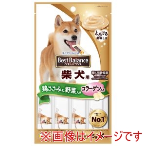 ユニチャーム unicham ユニチャーム ベストバランスおやつ 柴犬用 鶏ささみに野菜入り 15g×4本