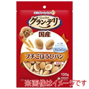 ユニチャーム Unicharm ユニチャーム グラン デリ 銀のさら きょうのごほうび プチごほうびパンミルク味 100g 犬 おやつ