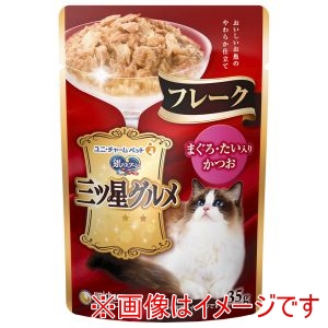 ユニチャーム unicham ユニチャーム 銀のスプーン 三ツ星グルメ パウチ フレーク まぐろ・たい入りかつお 35g