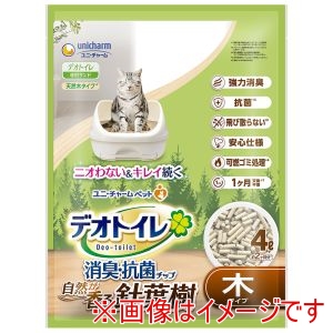 ユニチャーム unicham ユニチャーム デオトイレ 飛び散らない針葉樹の消臭・抗菌チップ 4L