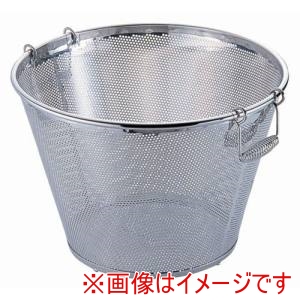 三宝産業 YUKIWA UK 18-8 パンチング 平底 深型 揚げざる 42cm 穴径3mm ユキワ 三宝産業 YUKIWA