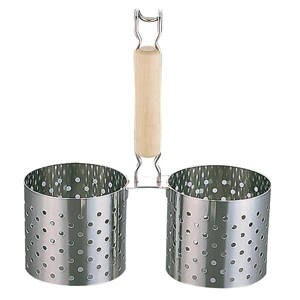 遠藤商事 TKG TKG SA 18-8 ステンレス 木柄 かき揚げ丼用 リング 2連 11cm BKK1401 遠藤商事