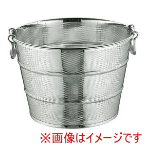 三宝産業 YUKIWA UK パンチング 平底 深型 揚げざる 横ビード 補強入42cm 穴径2.2mm ユキワ 三宝産業 YUKIWA
