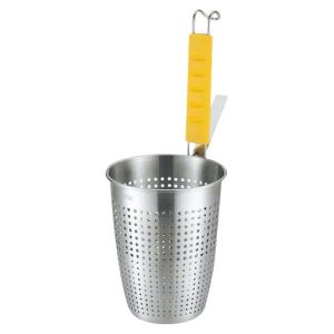 三宝産業 YUKIWA UK 18-8 シリコン柄 カラーハンドルてぼ L イエロー ユキワ 三宝産業 YUKIWA