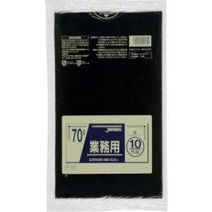 ジャパックス ジャパックス 業務用ポリ袋 70L 黒 10枚 0.040 P-72