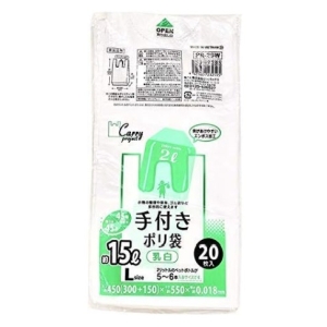 ジャパックス ジャパックス PR-29W 手付きポリ袋 L 45号相当 20P