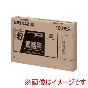 ジャパックス JAPACK’S ジャパックス TN-42 業務用 強力 ポリ袋 100枚箱入 45L 黒