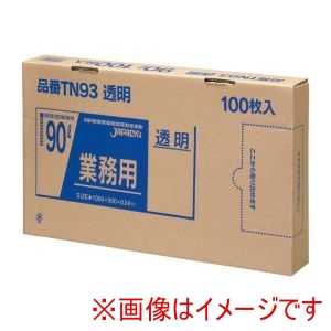 ジャパックス ジャパックス TN-93 業務用 強力 ポリ袋 100枚箱入 90L 透明