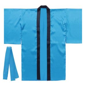 アーテック ArTec アーテック ソフトサテン ロングハッピ袖付 青L ハチマキ付 18602
