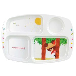 関東プラスチック工業 関東プラスチック工業 メラミン 子供用 食器 くまのがっこう 角ランチ皿 CM-20J