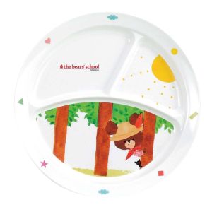 関東プラスチック工業 関東プラスチック工業 メラミン 子供用 食器 くまのがっこう 丸ランチ皿 CM-65J