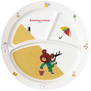 関東プラスチック工業 関東プラスチック工業 メラミン 子供用 食器 くまのがっこう 丸ランチ皿 CM-65TA