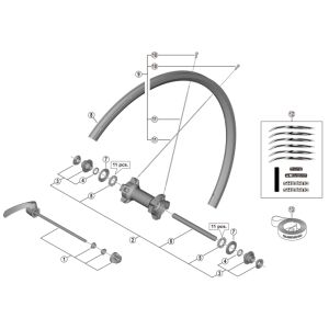 シマノ SHIMANO シマノ Y49U98010 WH-RS21 F ハブ軸組 SHIMANO