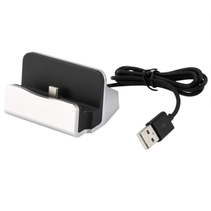 あきばお～ Type-C充電スタンド シルバー チャージドック クレードル