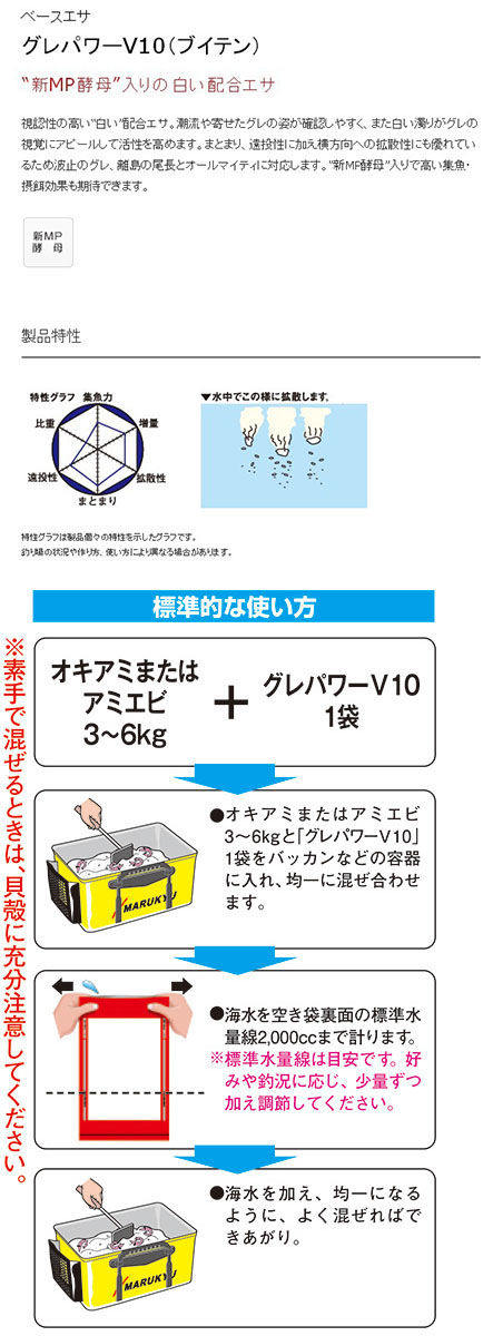  マルキュー マルキュー グレパワーV10 ブイテン 1600g ×12袋 1ケース メジナ グレ