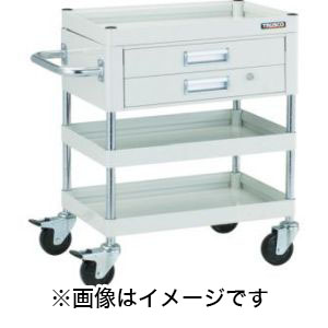 トラスコ TRUSCO トラスコ FAW-773X-YG ファルコンワゴン750X500 2段引出付 ゴム車輪 YG色 TRUSCO メーカー直送 代引不可
