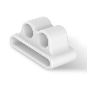 あきばお～ AirPods用シリコンホルダー ホワイト Apple Watch 紛失防止