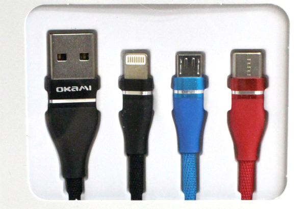  輸入特価アウトレット 3in1 マルチ充電ケーブル