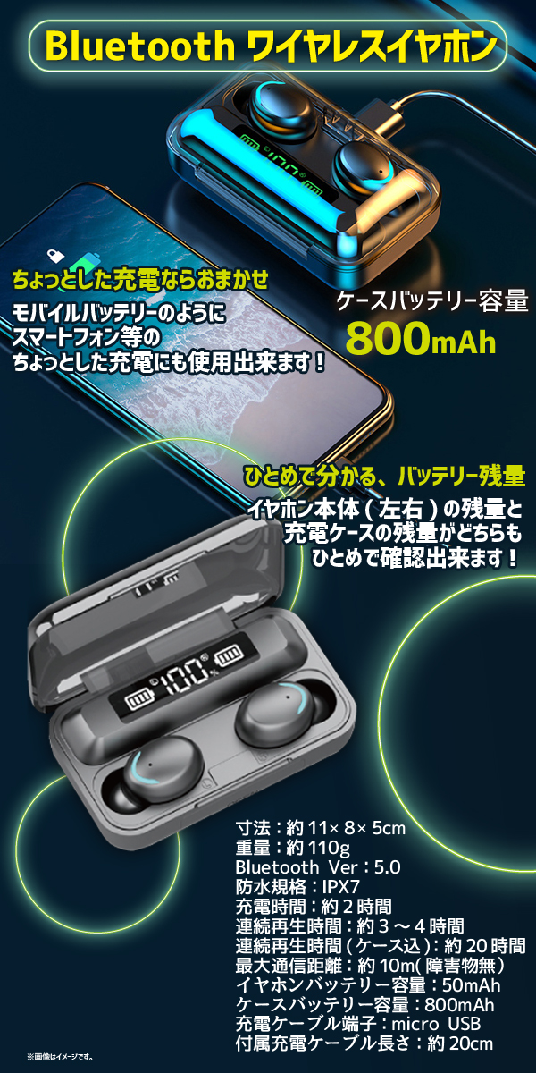  あきばお～ Bluetooth　ワイヤレスイヤホン