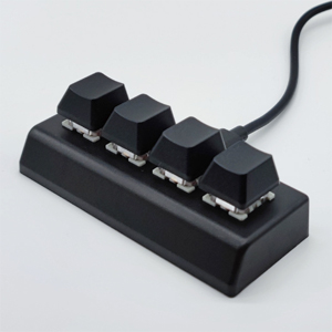 あきばお～ マクロキーボード 4キー ブラック