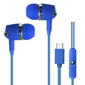 あきばお～ イヤホン 有線 Type-C マイク付き 高音質 ブルー