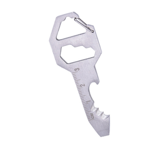 あきばお～ キー型 多機能 マルチツール シルバー カラビナ付き