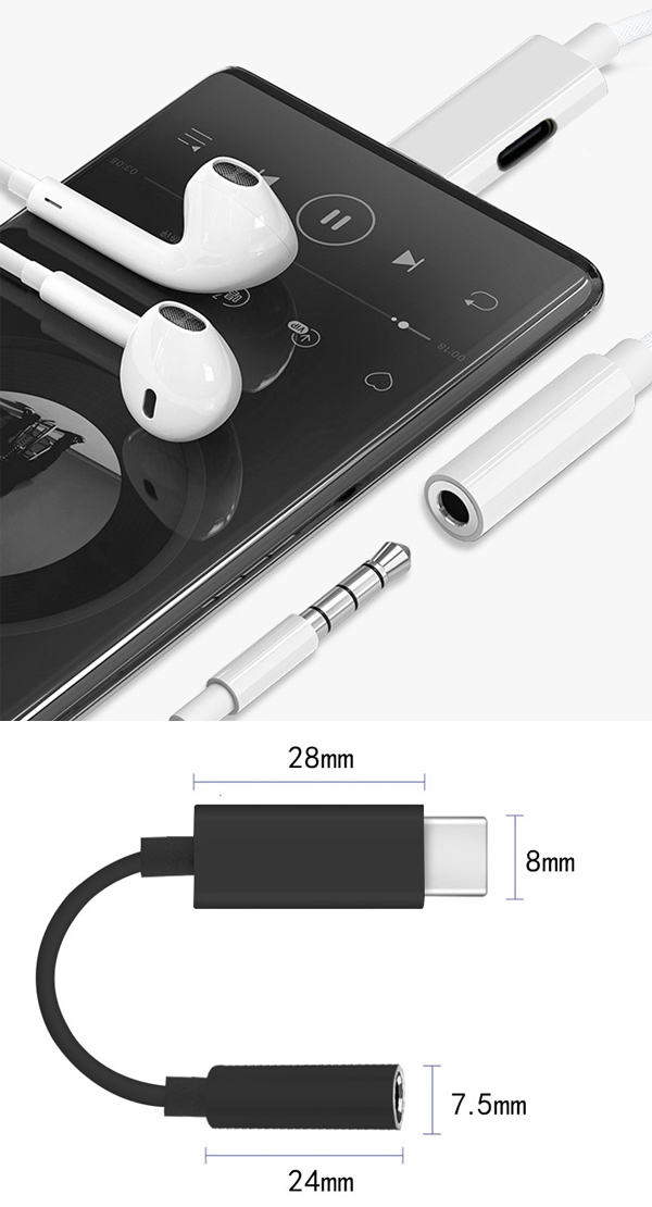  あきばお～ TypeC Iphone 3.5mm変換 充電ケーブル ホワイト