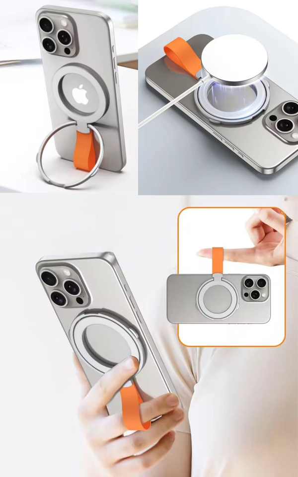  あきばお～ Magsafe スマホ リングスタンド ブラック