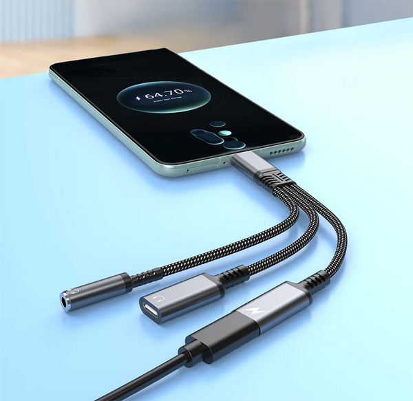  あきばお～ TypeC-3.5mm TypeC ケーブル ブラック