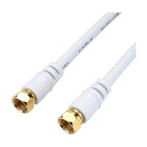 HORIC アンテナケーブル 1.5m ホワイト 両側F型ネジ式コネクタ ストレート/ストレートタイプ HAT15-037SSWH