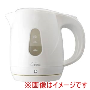 ドリテック dretec ドリテック 電気ケトル プロム 1L PO-160 ホワイト