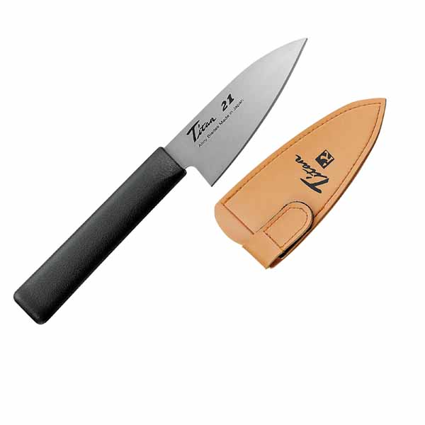  フォーエバー FOREVER フォーエバー LFT-10 銀チタン包丁 チタンレジャー 100mm カバー付き