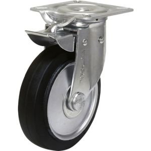 シシク SISIKU シシク NJK-130W 自在⇔固定切換キャスター ゴム車輪 130径 SISIKU