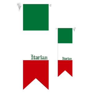 のぼり屋工房 のぼり屋工房 両面フラッグ イタリア国旗ヨコ Italianリボンフラッグ 61181