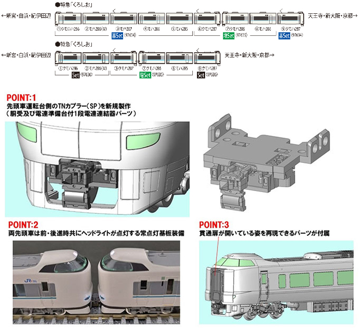  トミーテック TOMIX TOMIX　97635　２８７系特急電車（くろしお）増結セット（３両）
