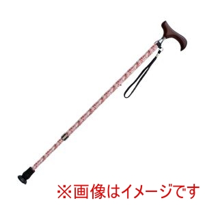 ケイ ホスピア ケイ 486915 E-252A 愛杖Eシリーズ 伸縮杖 柄タイプ ピンク花柄