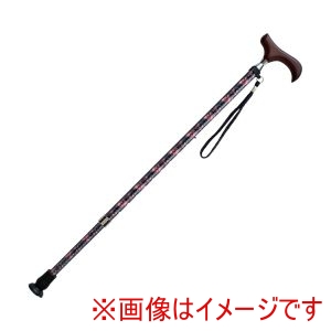 ケイ ホスピア ケイ 486917 E-254A 愛杖Eシリーズ 伸縮杖 柄タイプ ブラック花柄