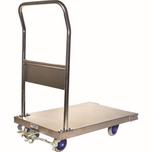 金沢車輛 金沢車輛 SUS-102GS-FB 小型環境静音ステンレス台車 ハンドル固定式 フットブレーキ付 メーカー直送 法人限定 代引不可 北海道九州沖縄離島不可