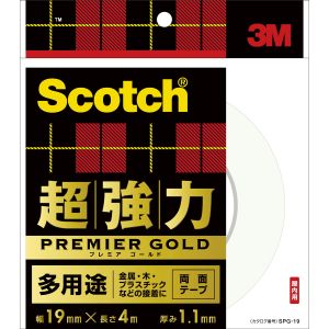 スリーエム 3M スリーエム 3M SPG-19 スコッチ 超強力両面テープ プレミアゴールド 多用途 1mm9×4m