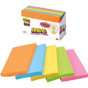 スリーエム 3M スリーエム 3M 655-5SSAN ポストイット強粘着ノート ネオンカラー 75x127mm 蛍光混色 5個パック