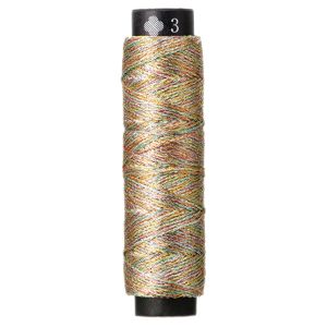 ルシアン LECIEN cosmo ルシアン にしきいと ラメ 錦 丸撚り 刺しゅう糸 20m巻 Col.3 琥珀 こはく No.77 CS77-3 cosmo